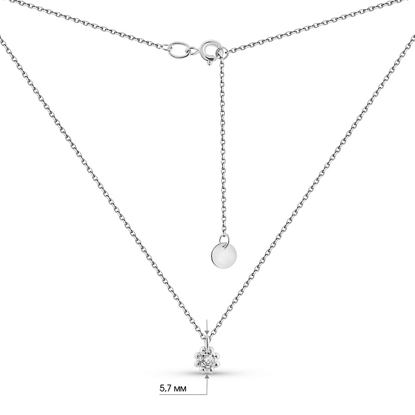 Колье из белого золота с бриллиантом (арт. Ц011669005б) – изображение 5