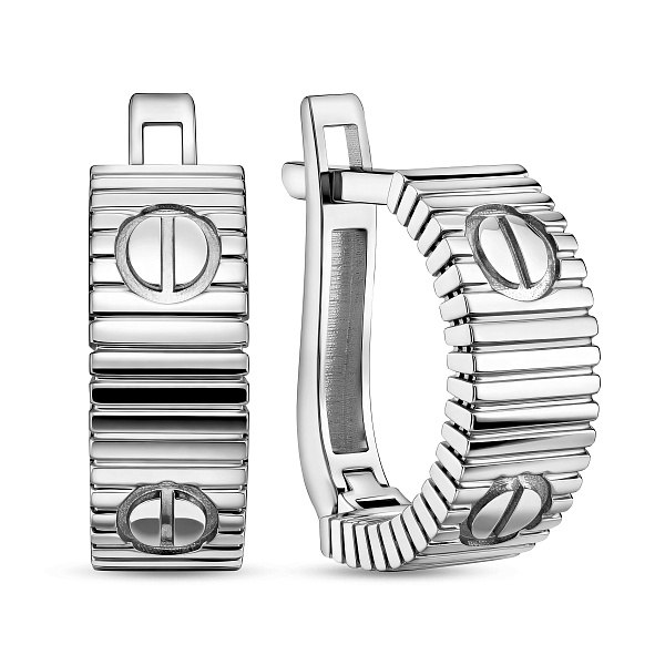 Серьги из белого золота без камней (арт. 1092143б) – изображение 1