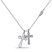 Серебряное колье Крестики с фианитами (арт. 7507/2136)