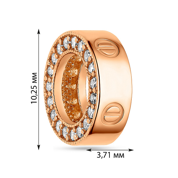 Шарм из красного золота с фианитами (арт. 424387) – изображение 2