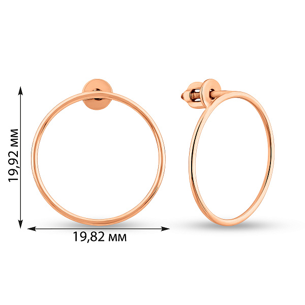 Золотые серьги пусеты (арт. 110626) – изображение 3