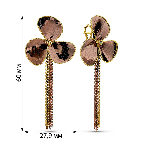 Золотые серьги Francelli Цветы (арт. 106478жкр) – изображение 5