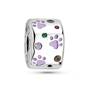 Серебряный шарм с эмалью и фианитами (арт. 7903/4352еф)