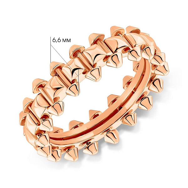 Кольцо из красного золота без камней (арт. 155333) – изображение 2