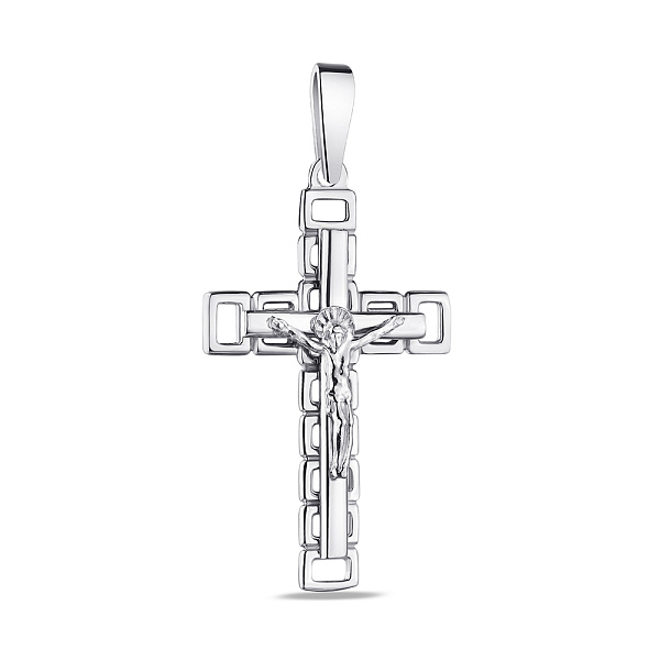 Серебряный крестик без камней  (арт. 7504/2-0858.0.2) – изображение 1