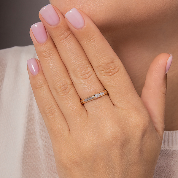 Каблучка на заручини з золота з діамантом (арт. К011099005) – зображення 3