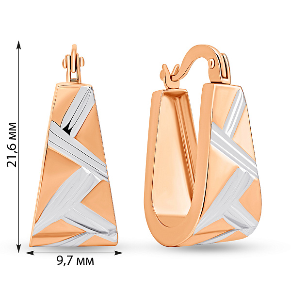 Золотые серьги с родированием (арт. 106946р) – изображение 2
