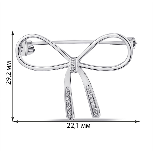 Серебряная брошь "Бант" (арт. 7505/178) – изображение 2