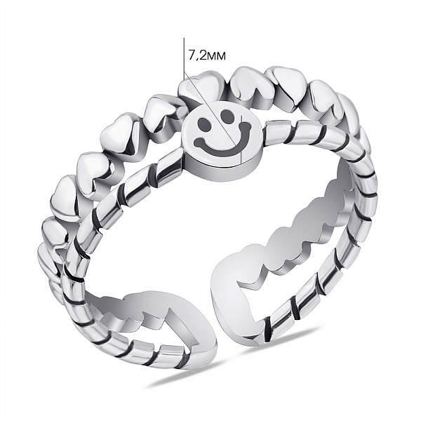 Подвійна каблучка зі срібла без каміння (арт. 7901/5892) – зображення 2