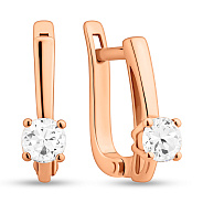 Фото Серьги из красного золота с фианитами (арт. 110529)
