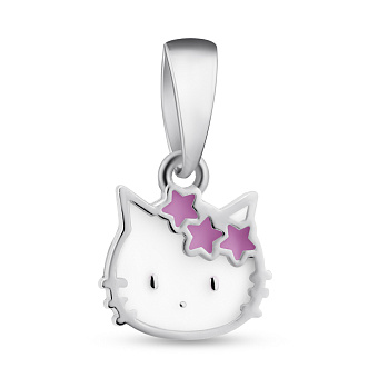 Серебряная подвес Kitty с эмалью (арт. 7503/1066ебрпю)