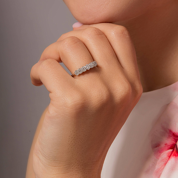 Каблучка з білого золота з діамантами (арт. К341027040б) – зображення 3