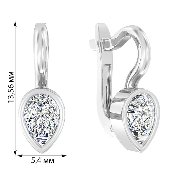 Детские золотые серьги с фианитом (арт. 110499б) – изображение 2