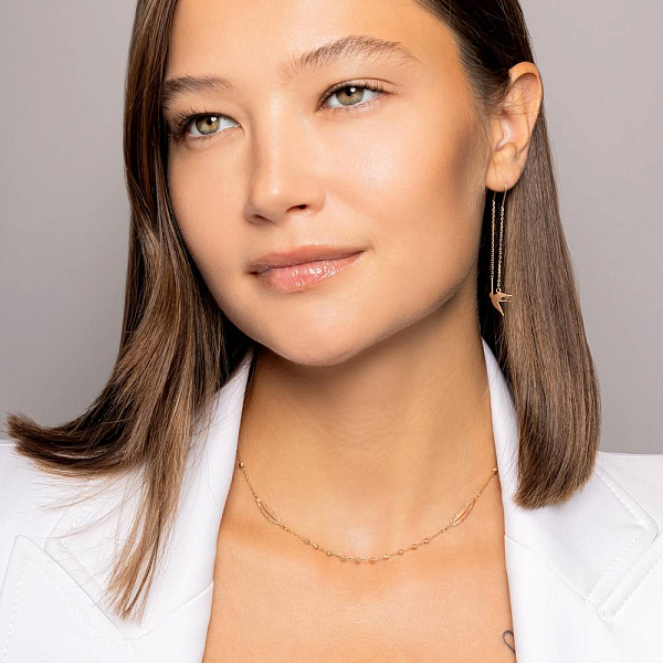 Золотые серьги-протяжки Птички (арт. С-ПРЛАС1-10) – изображение 3