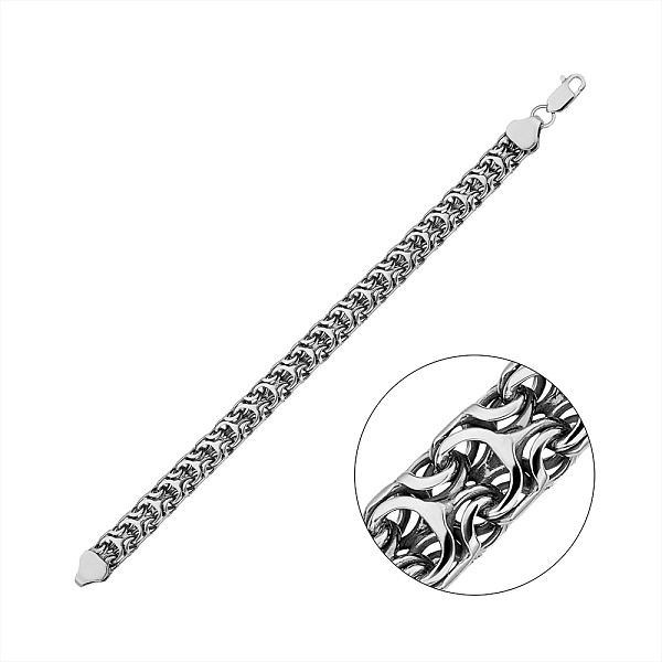 Серебряный браслет плетения Рамзес (арт. 03122931ч) – изображение 1