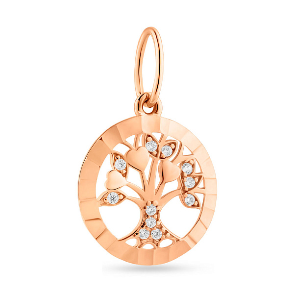 Золотой подвес Дерево жизни с фианитами (арт. 424803) – изображение 1