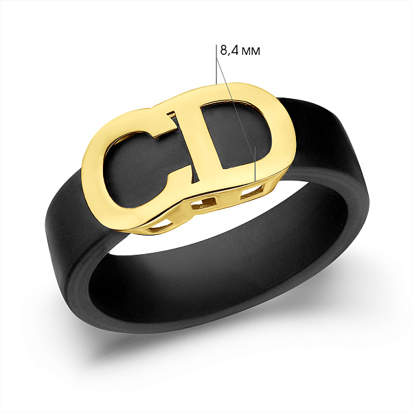 Кольцо из золота и каучука (арт. 156691ж) – изображение 4
