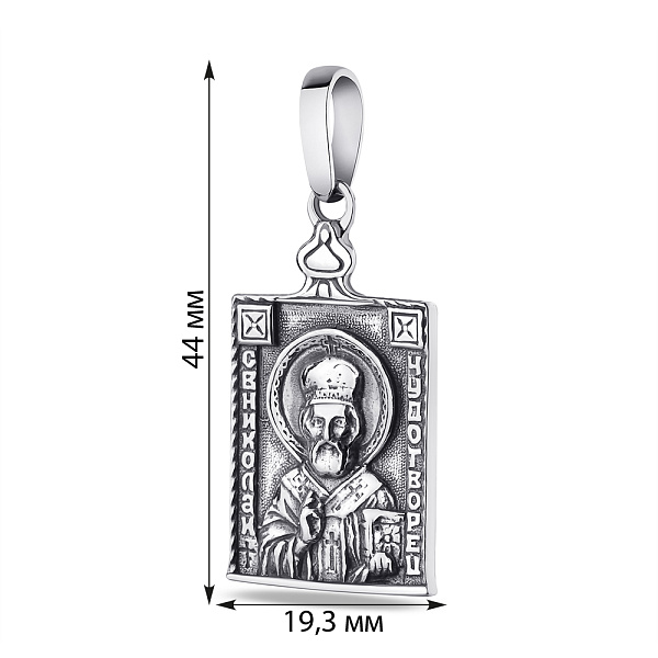 Серебряная ладанка "Николай Чудотворец" (арт. 7917/3083-ч) – изображение 2