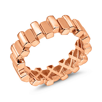 Фото Каблучка з червоного золота без каміння (арт. 156799м)