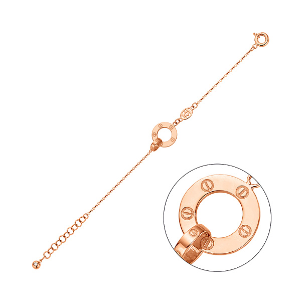 Браслет из красного золота с фианитами (арт. 326030) – изображение 1