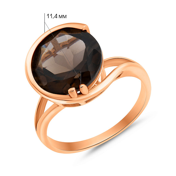 Кольцо из красного золота с коричневым кварцем (арт. 152595К.д) – изображение 4