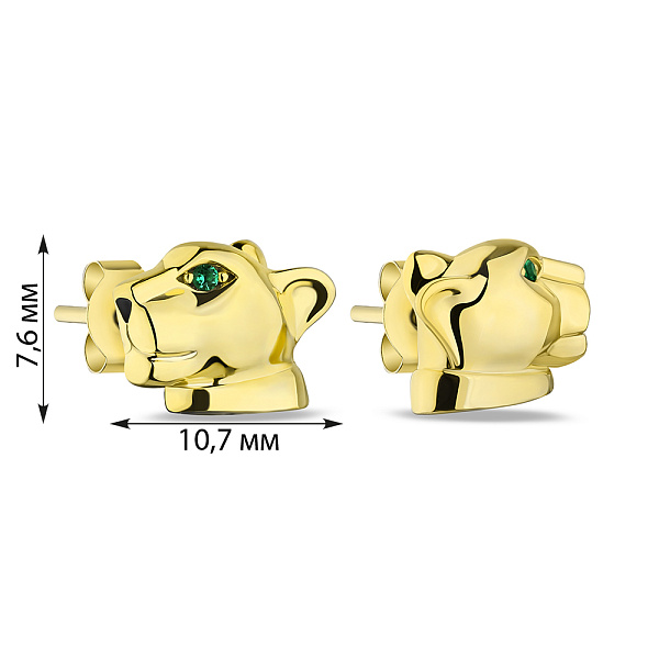 Сережки-пусети зі срібла в формі пантер (арт. 7518/6421жаз) – зображення 2