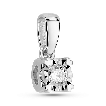 Фото Золотой кулон с бриллиантом (арт. П011730015б)