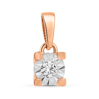 Золотая подвеска с бриллиантом (арт. П011733)