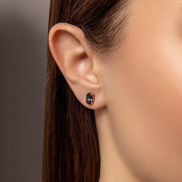 Серьги-пусеты из золота с топазом (арт. 111232Пл) – изображение 6