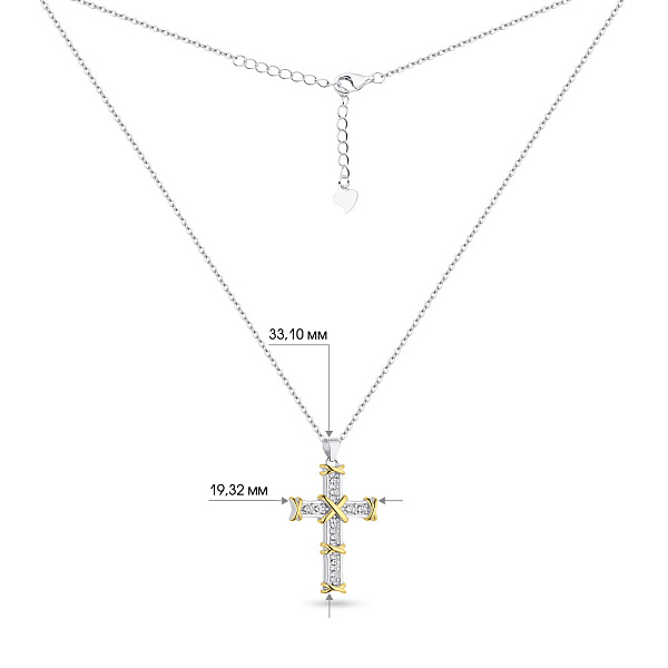 Колье из серебра с желтым родированием (арт. 7507/1437бж) – изображение 3