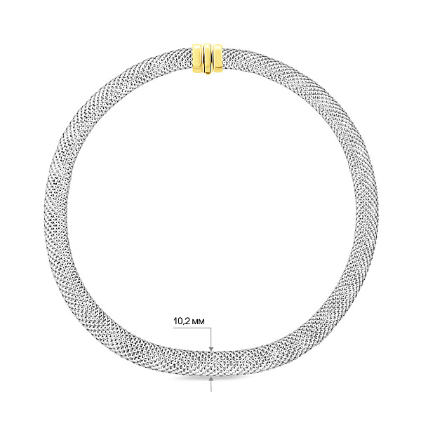 Масивне кольє з жовтого і білого золота (арт. 350400жб) – зображення 3