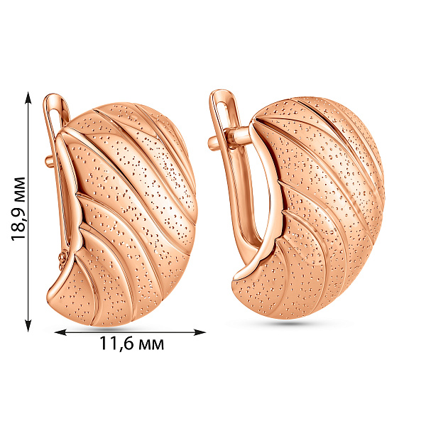 Серьги из красного золота без камней (арт. 470686) – изображение 4