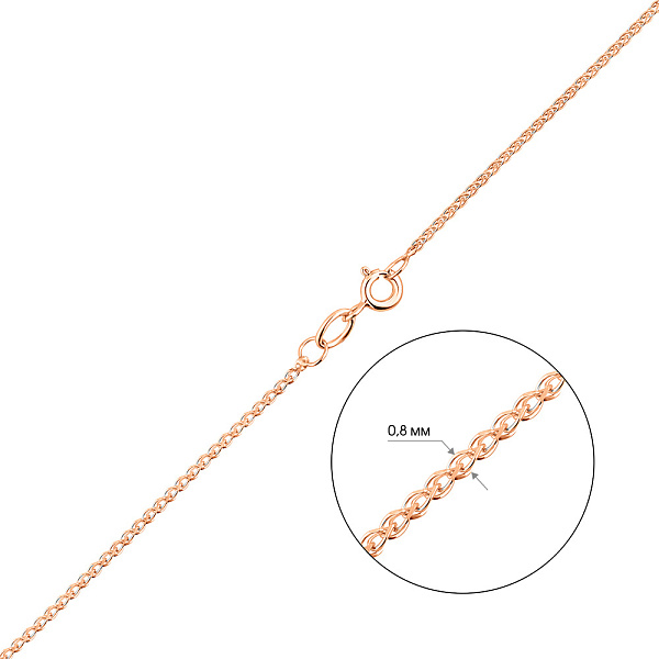 Ланцюжок з золота з родіюванням плетіння Колосок (арт. ц3012902р) – зображення 3