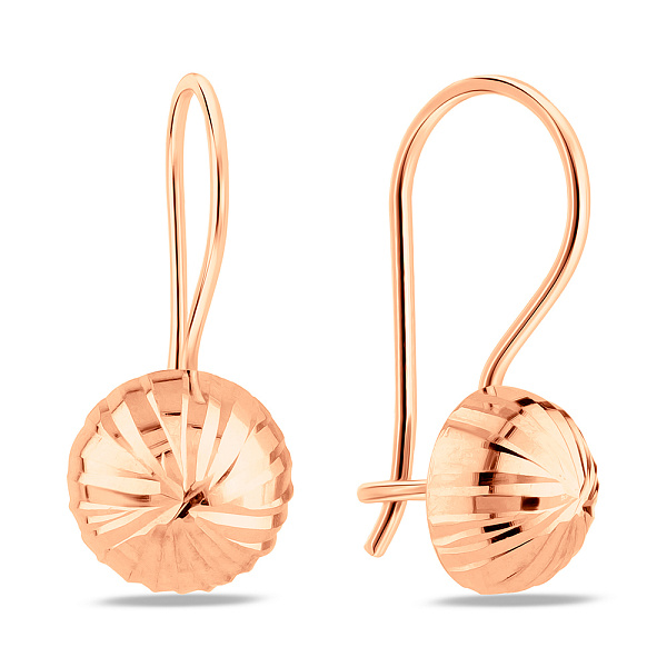 Детские золотые серьги с алмазной гранью (арт. 109488) – изображение 1