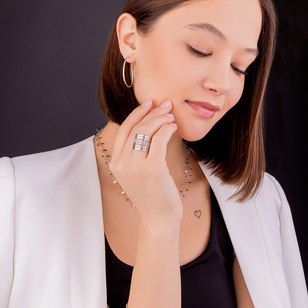 Кольцо из белого золота Francelli (арт. 140056б) – изображение 5