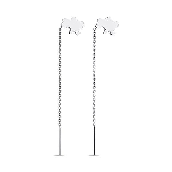 Серебряные серьги "Украина" без камней (арт. 7502/475сп) – изображение 1