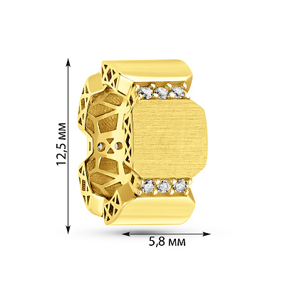 Золотой шарм с фианитами (арт. 424771жм)