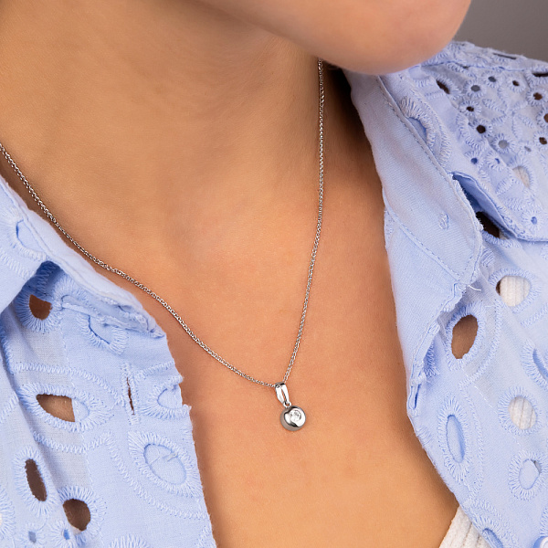 Золотая подвеска с фианитом (арт. 440296б) – изображение 2