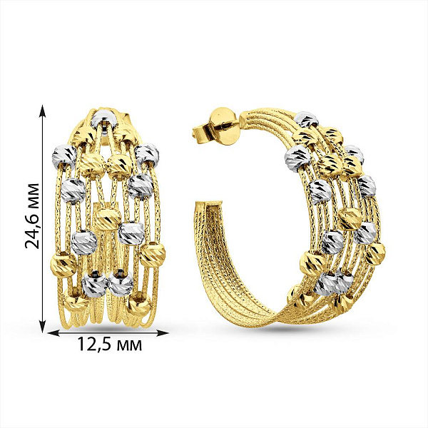 Золотые серьги Francelli (арт. 111405жб) – изображение 5