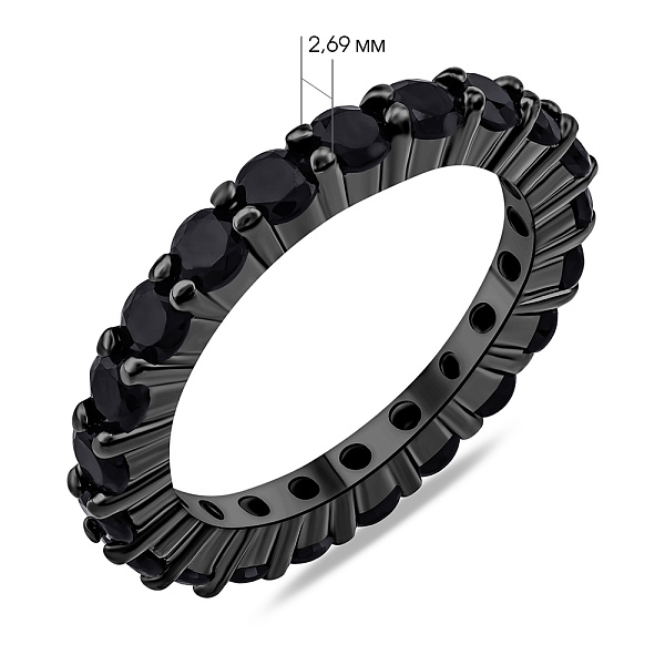 Серебряное кольцо с дорожкой из фианитов (арт. 7501/5372чч) – изображение 3