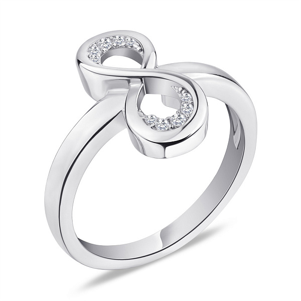 Кольцо из серебра «Бесконечность» с фианитами (арт. 7501/5176) – изображение 1
