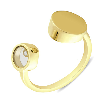 Кольцо из желтого золота с фианитом (арт. 154527ж)