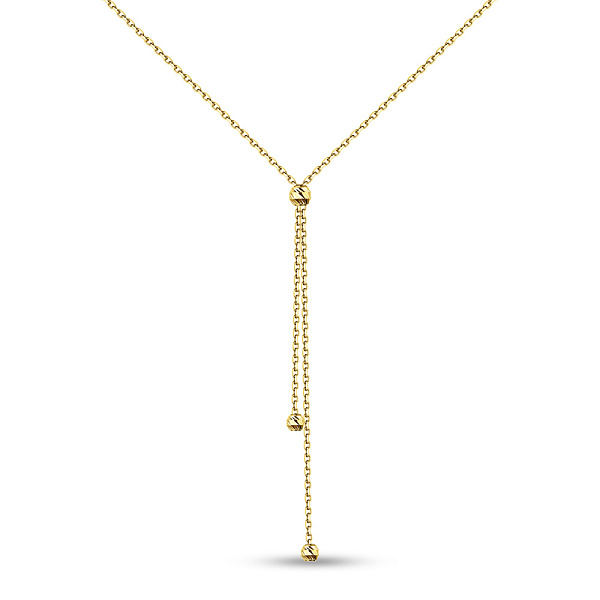 Золотое колье-галстук из желтого золота без камней (арт. 360180ж) – изображение 1