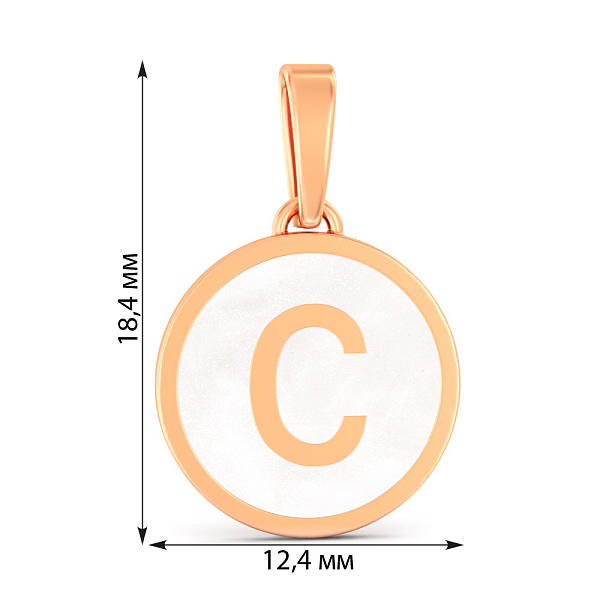 Золотой кулон Буква С с эмалью (арт. 440992еп) – изображение 2
