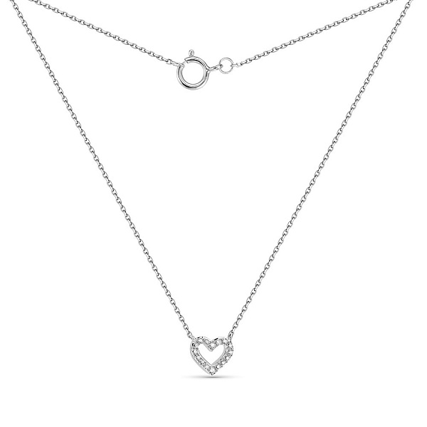 Кольє Серце з білого золота з діамантами (арт. Ц341291005б) – зображення 2