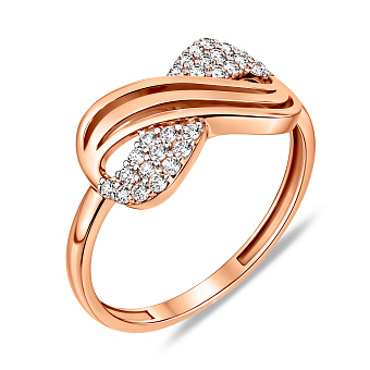Фото Каблучка золота Нескінченність з фіанітами (арт. 141150)