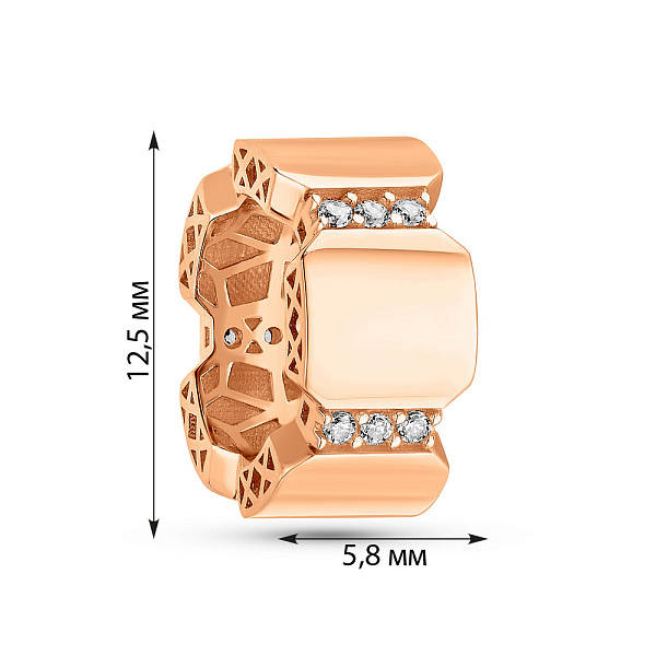 Золотой шарм с фианитами (арт. 424771) – изображение 2