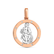 Фото Золотой подвес "Водолей" с фианитами (арт. 440674)