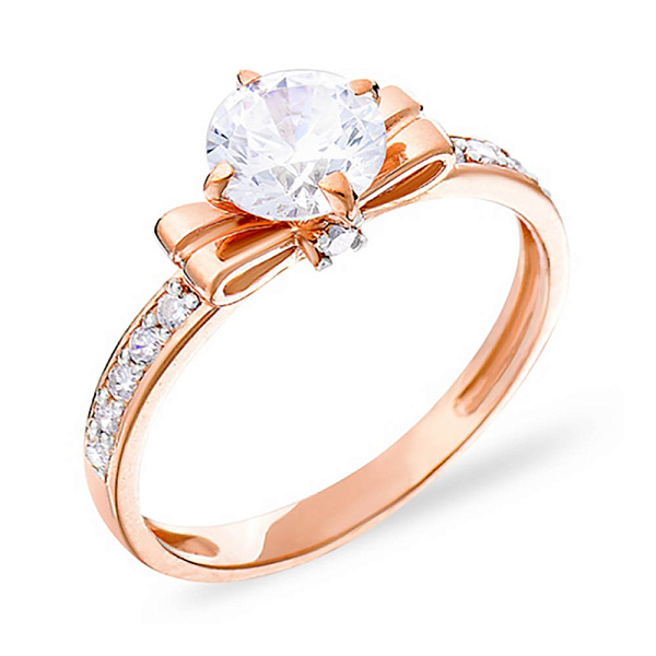 Золотое кольцо с фианитами (арт. 140370) – изображение 1