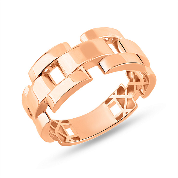 Массивное кольцо Звенья из красного золота (арт. 156299) – изображение 1